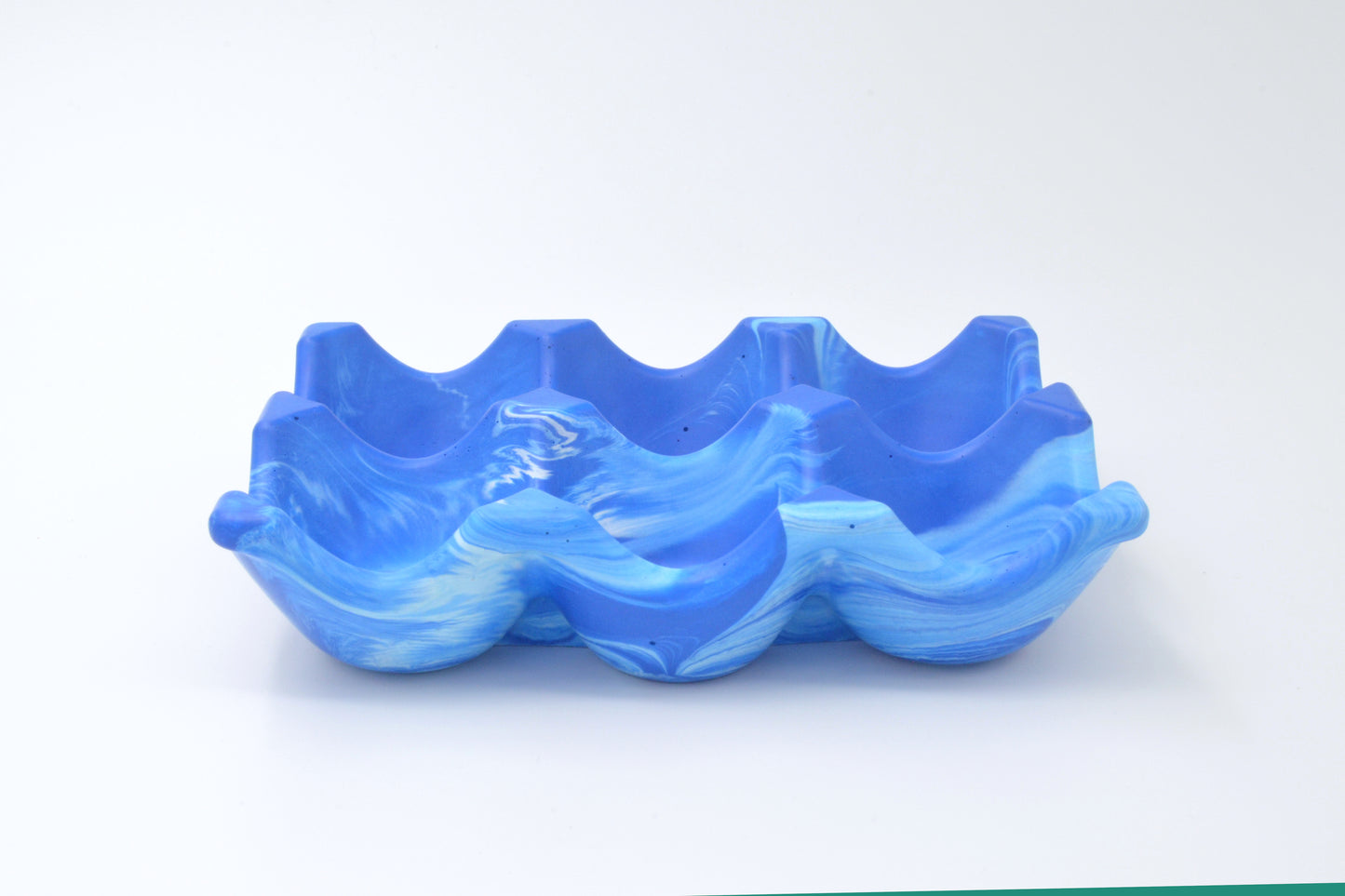 Countertop Egg Holder in Blue and White Stone