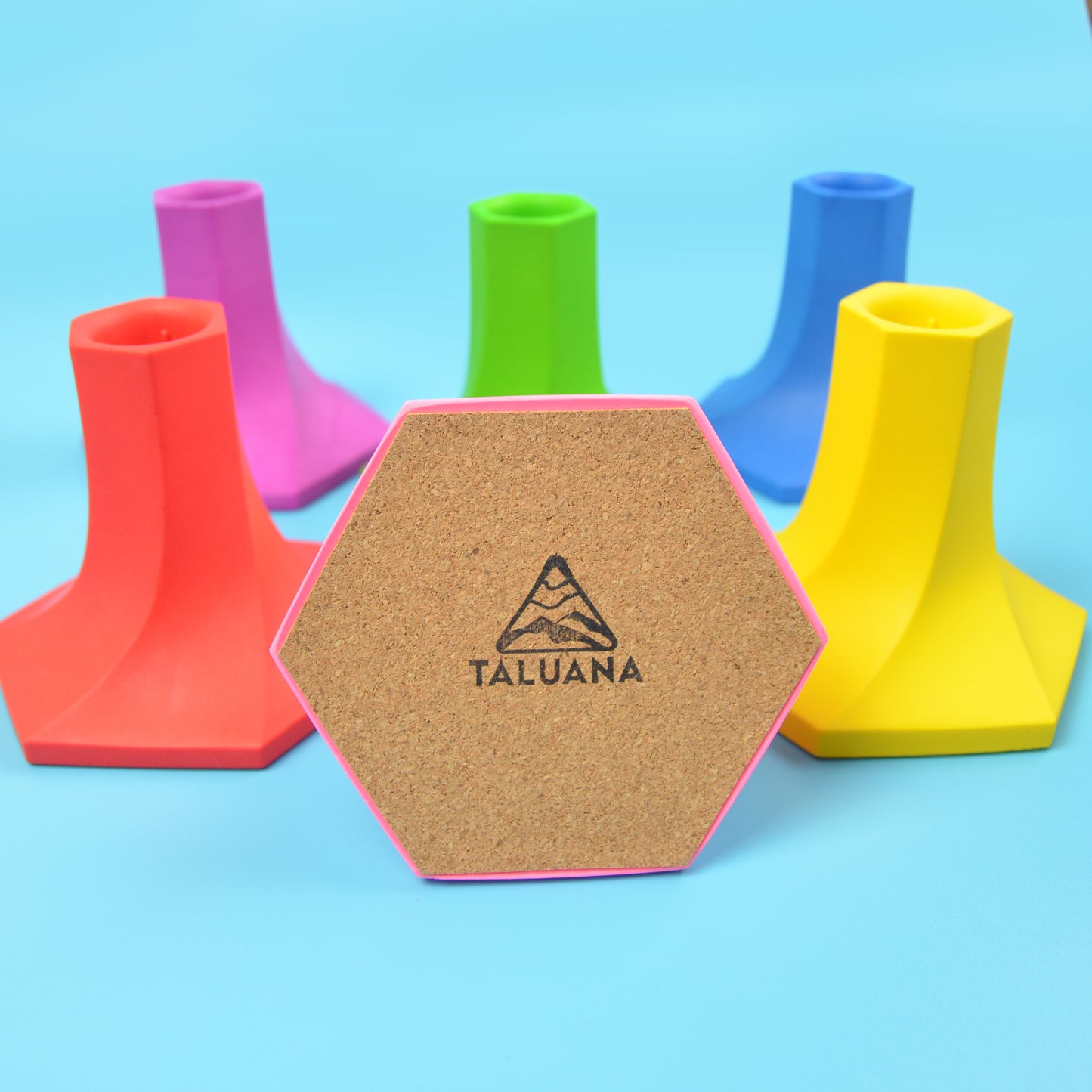 Hexagon Taper Candle Holder in Solid Block Colours