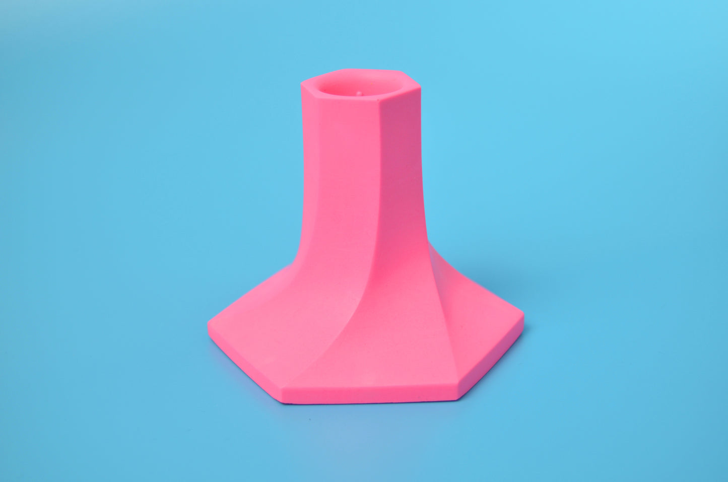 Hexagon Taper Candle Holder in Solid Block Colours