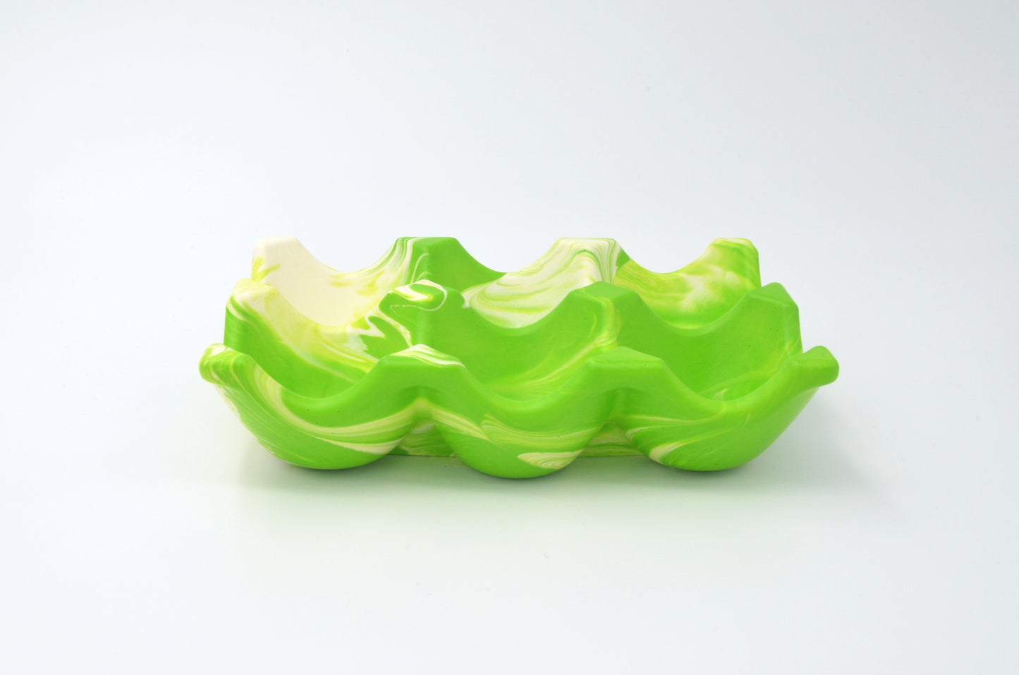 Countertop Egg Holder in Green and White
