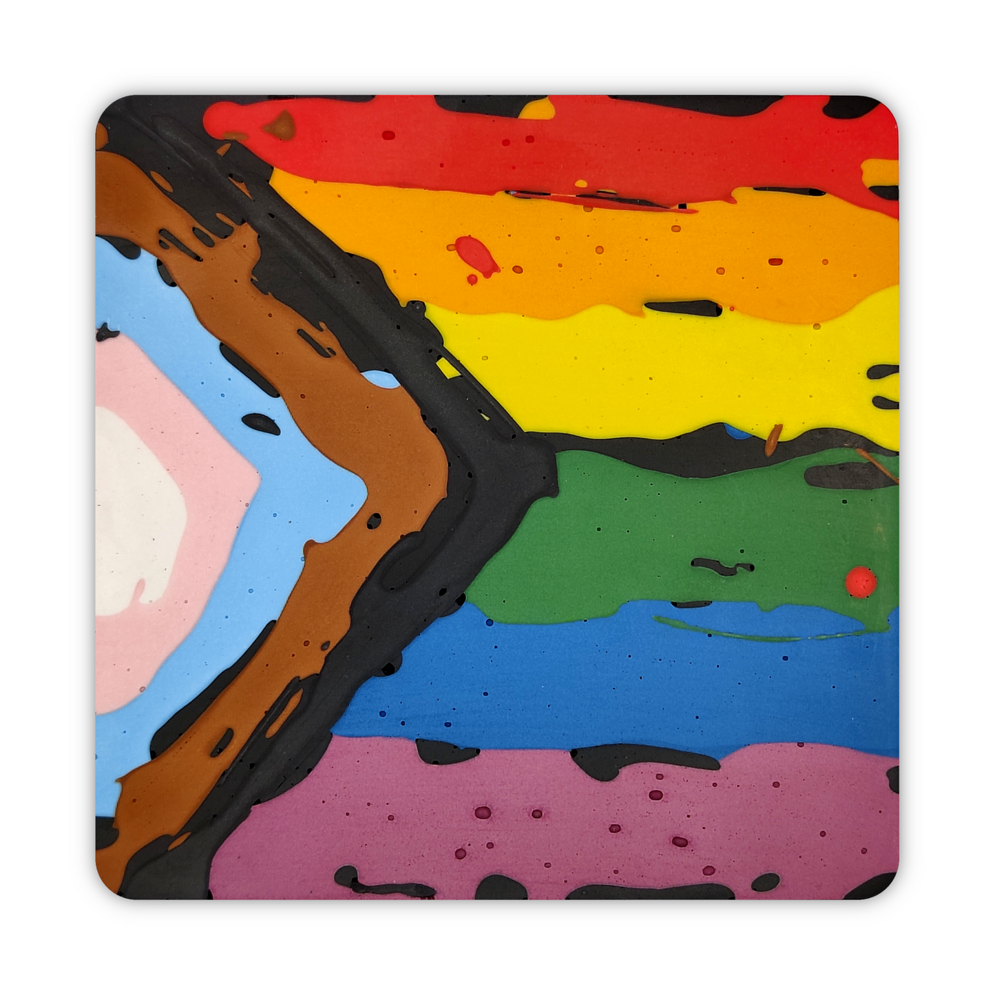 Progress Pride Square Coaster - LGBTQIA+